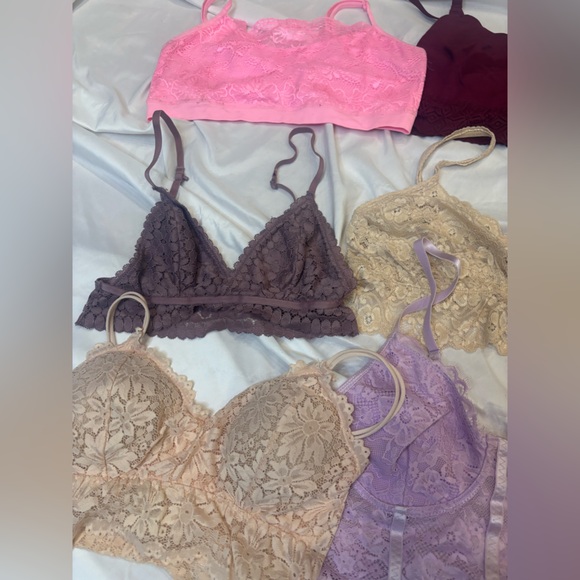 Mixed lot of 9 bundle used Lace Bralette Set - Pink, Purple, Cream, Red, etc - Picture 6 of 7